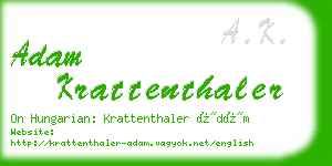 adam krattenthaler business card